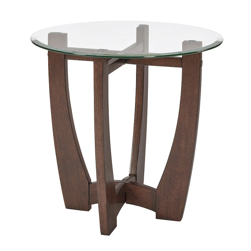 Runder Couchtisch aus Glas, 23.5 Zoll