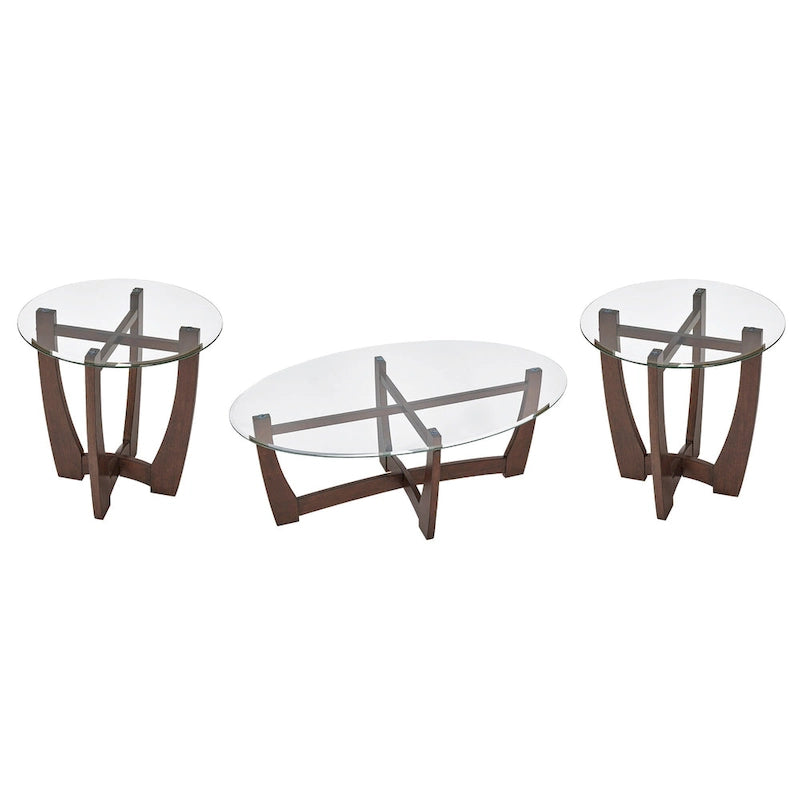 Runder Couchtisch aus Glas, 23.5 Zoll