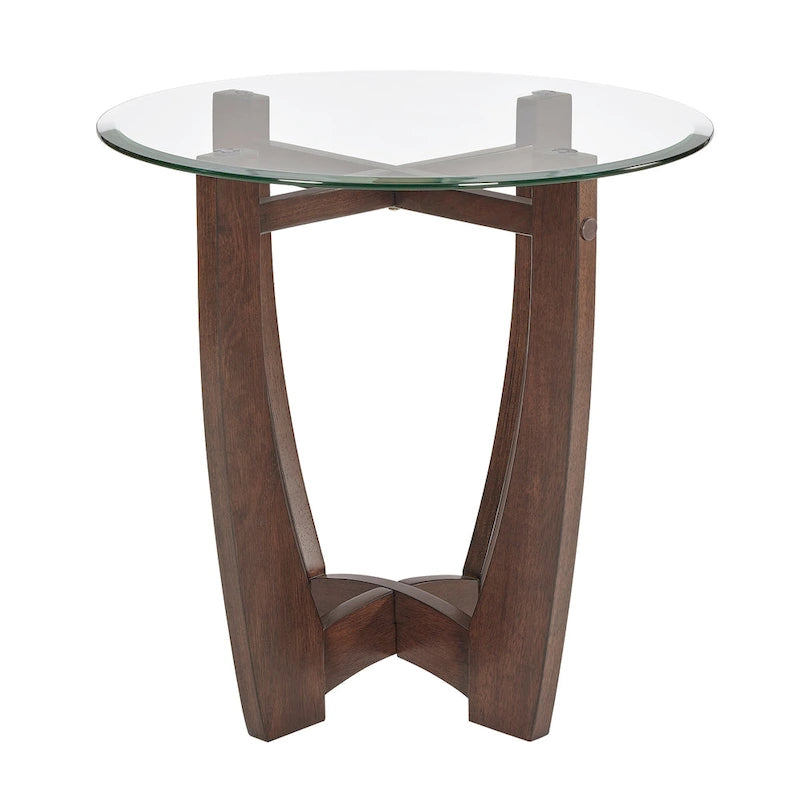 Runder Couchtisch aus Glas, 23.5 Zoll
