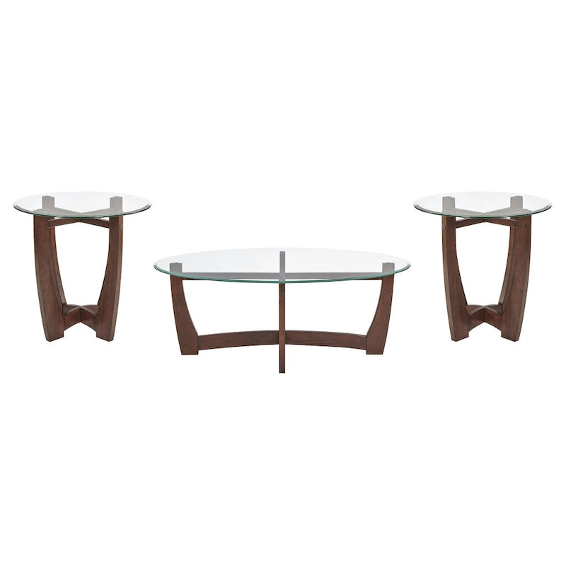 Runder Couchtisch aus Glas, 23.5 Zoll