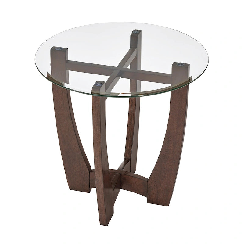 Runder Couchtisch aus Glas, 23.5 Zoll