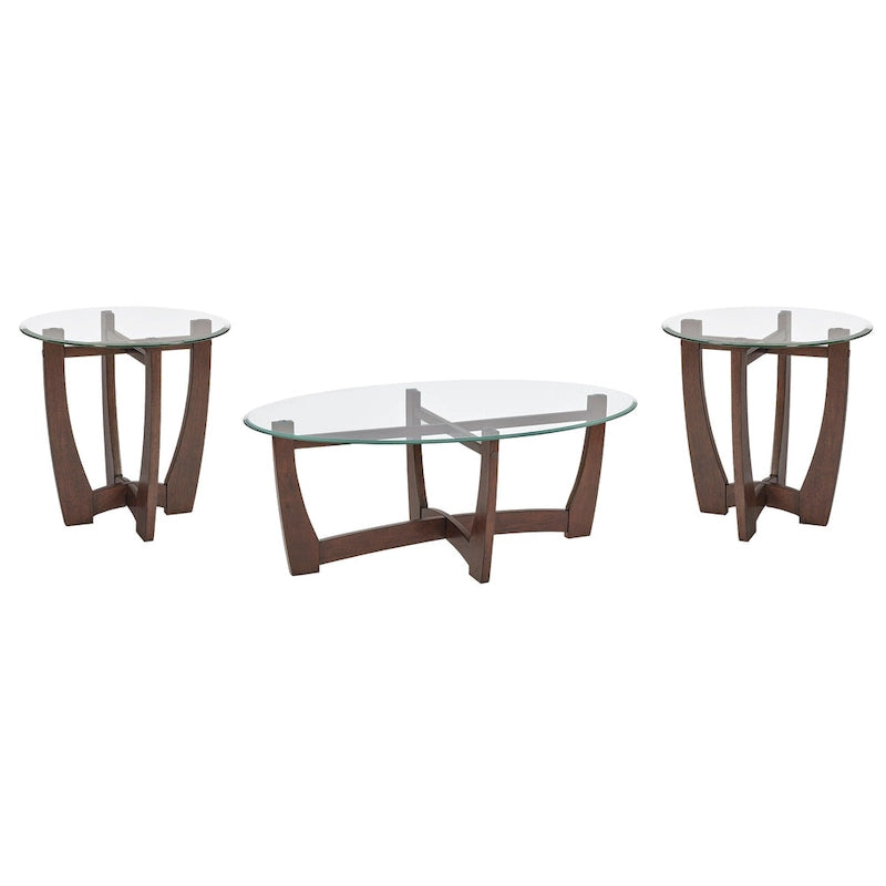 Runder Couchtisch aus Glas, 23.5 Zoll