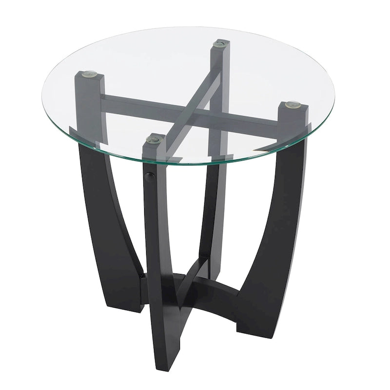 Runder Couchtisch aus Glas, 23.5 Zoll
