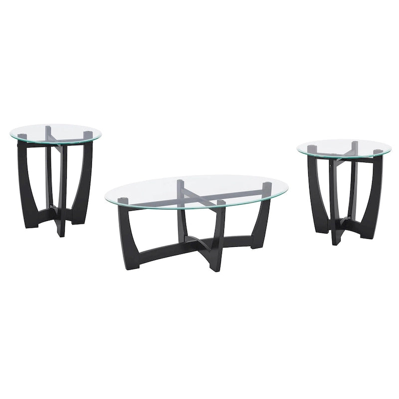 Runder Couchtisch aus Glas, 23.5 Zoll
