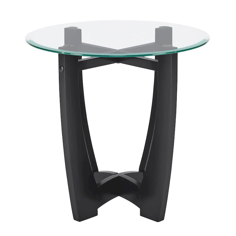 Runder Couchtisch aus Glas, 23.5 Zoll