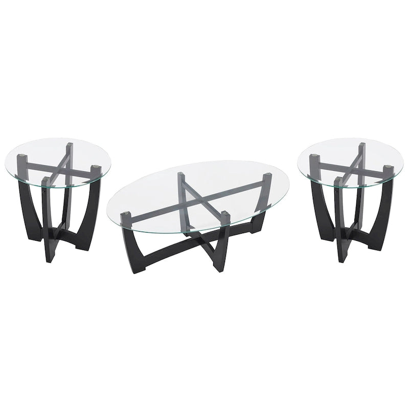 Runder Couchtisch aus Glas, 23.5 Zoll