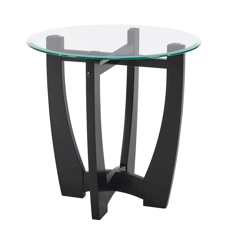 Runder Couchtisch aus Glas, 23.5 Zoll