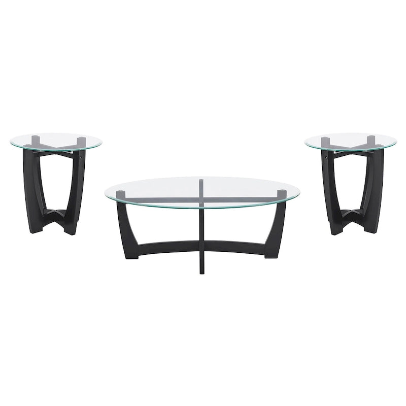 Runder Couchtisch aus Glas, 23.5 Zoll