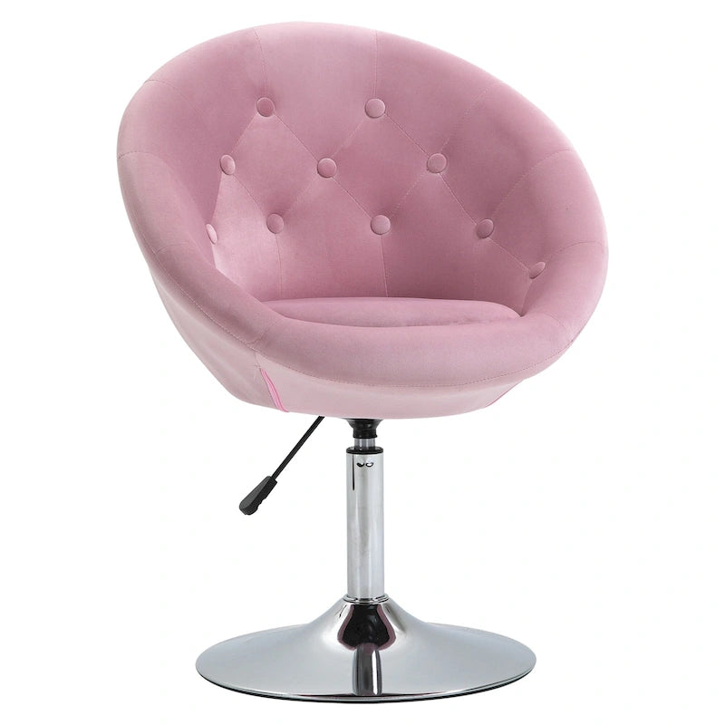 Fauteuil d’appoint pivotant moderne rose de 26