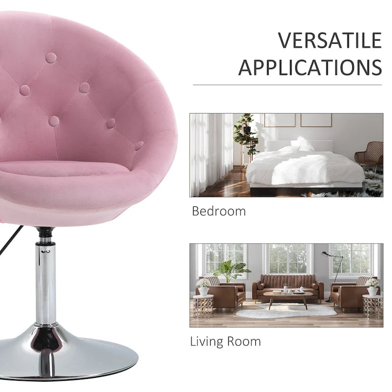 Fauteuil d’appoint pivotant moderne rose de 26
