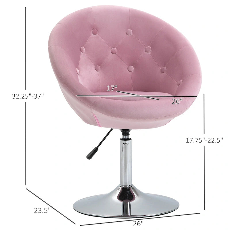 Fauteuil d’appoint pivotant moderne rose de 26