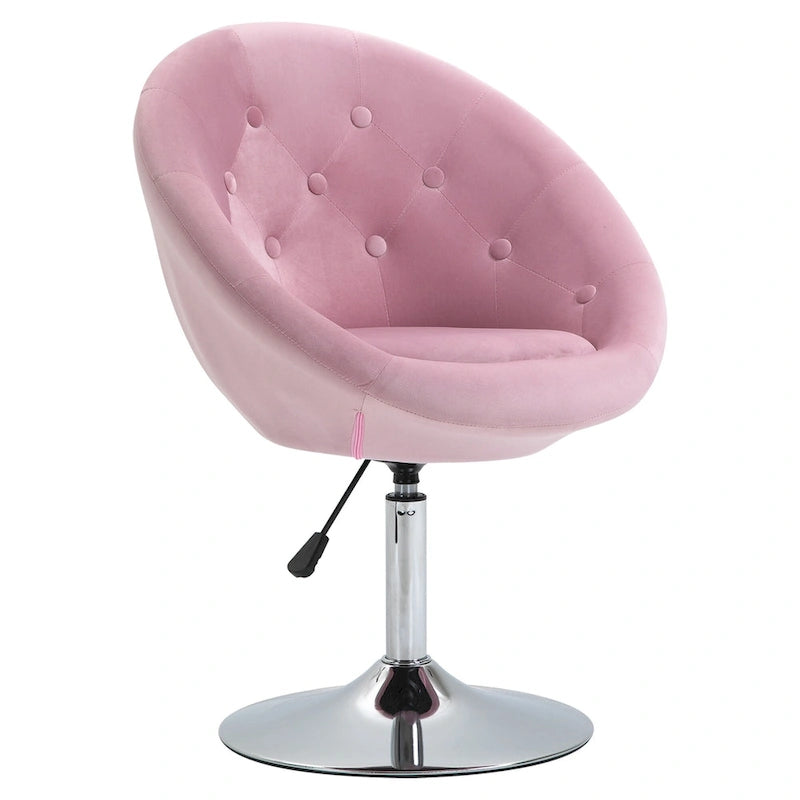 Fauteuil d’appoint pivotant moderne rose de 26