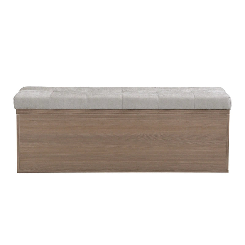 Banc à chaussures d’entrée de 49 avec deux portes et coussin rembourré, pouf gain de place