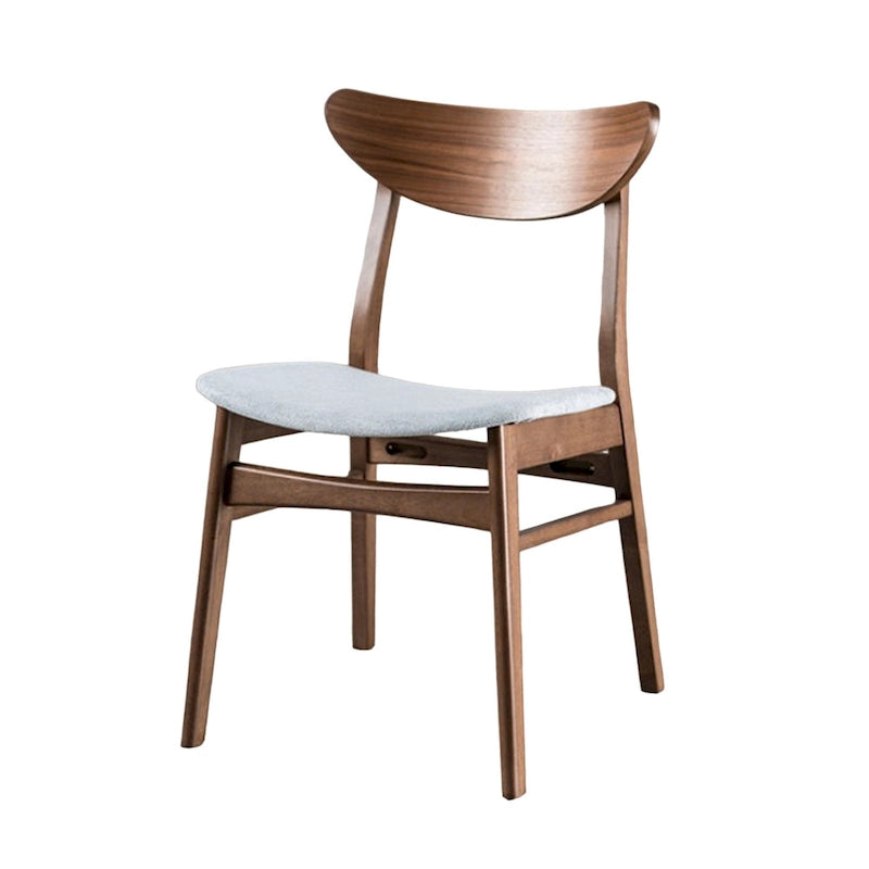 Chaises de salle à manger (lot de 2), dossier incurvé, pieds inclinés, revêtement en tissu gris