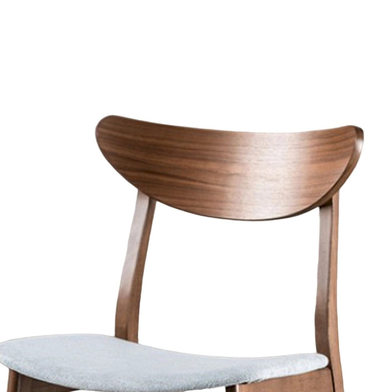 Chaises de salle à manger (lot de 2), dossier incurvé, pieds inclinés, revêtement en tissu gris