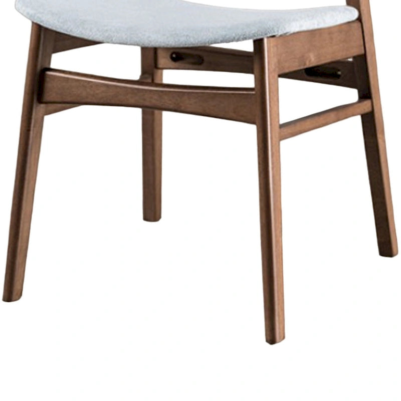 Chaises de salle à manger (lot de 2), dossier incurvé, pieds inclinés, revêtement en tissu gris