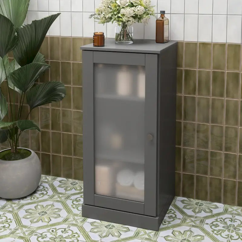 Meuble-lavabo de salle de bain en bois massif de 16.5 pouces (portes d’armoire en option)