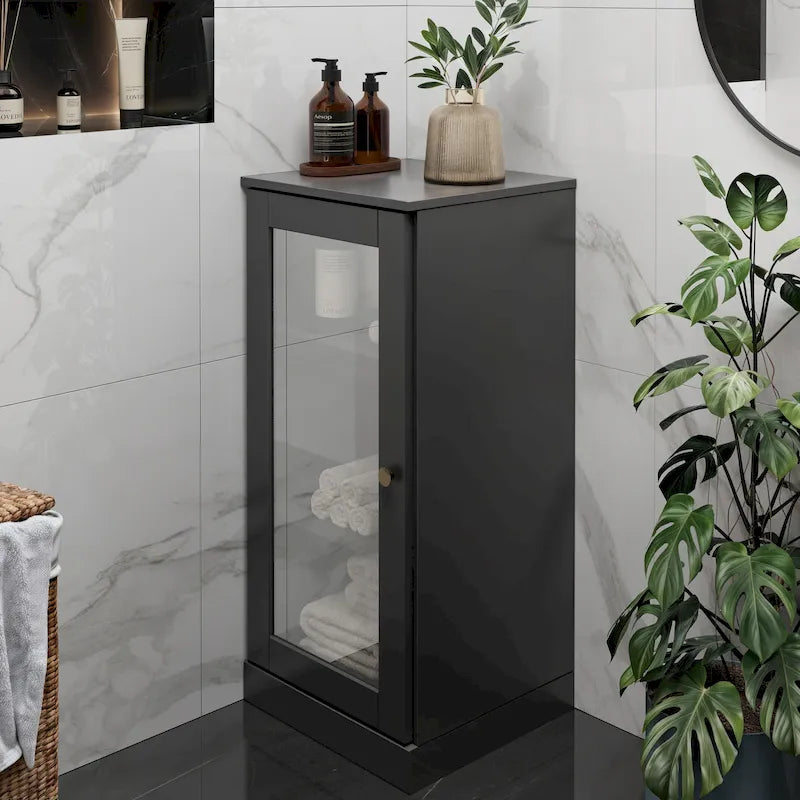 Meuble-lavabo de salle de bain en bois massif de 16.5 pouces (portes d’armoire en option)
