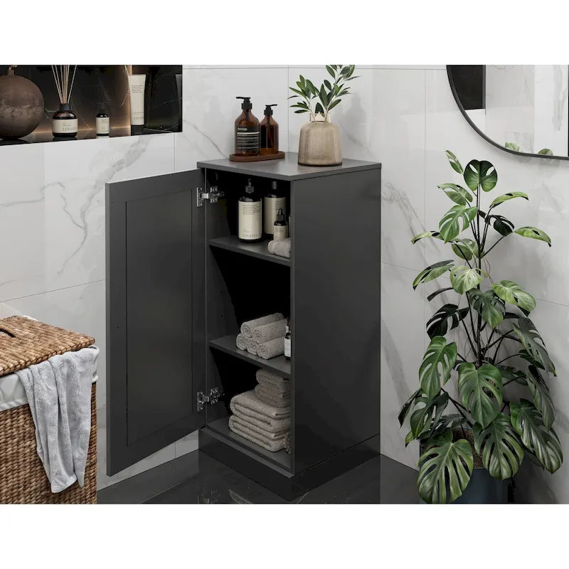 Meuble-lavabo de salle de bain en bois massif de 16.5 pouces (portes d’armoire en option)