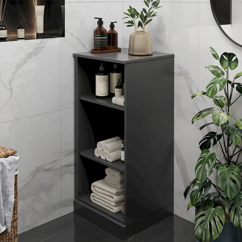 Meuble-lavabo de salle de bain en bois massif de 16.5 pouces (portes d’armoire en option)