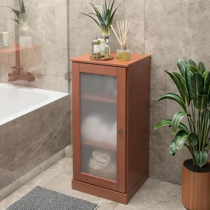 Meuble-lavabo de salle de bain en bois massif de 16.5 pouces (portes d’armoire en option)