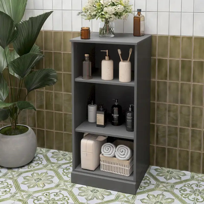 Meuble-lavabo de salle de bain en bois massif de 16.5 pouces (portes d’armoire en option)