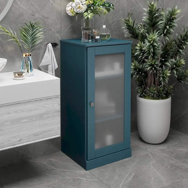 Meuble-lavabo de salle de bain en bois massif de 16.5 pouces (portes d’armoire en option)