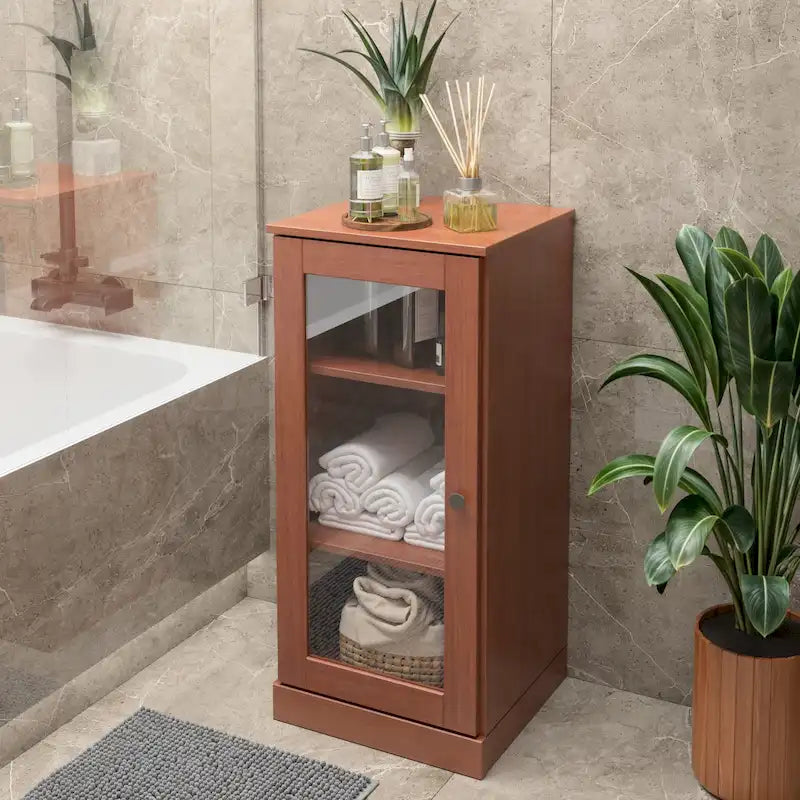 Meuble-lavabo de salle de bain en bois massif de 16.5 pouces (portes d’armoire en option)