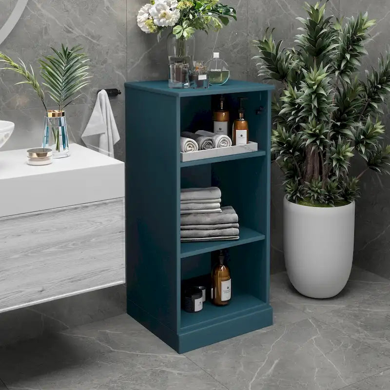 Meuble-lavabo de salle de bain en bois massif de 16.5 pouces (portes d’armoire en option)