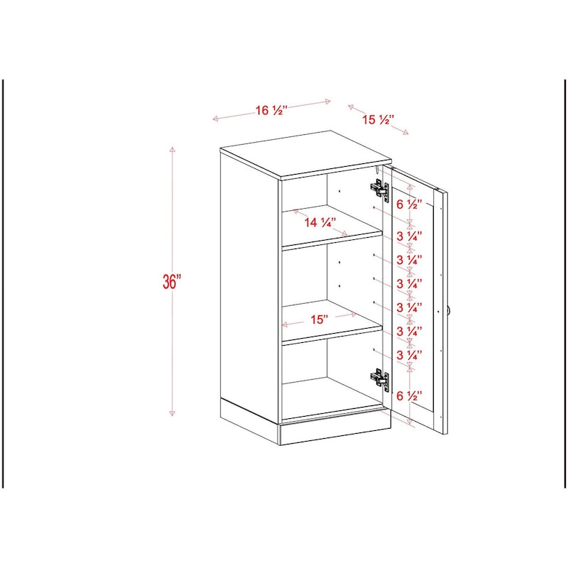 Mueble de baño de madera maciza de 16.5 pulgadas (puertas de gabinete opcionales disponibles)