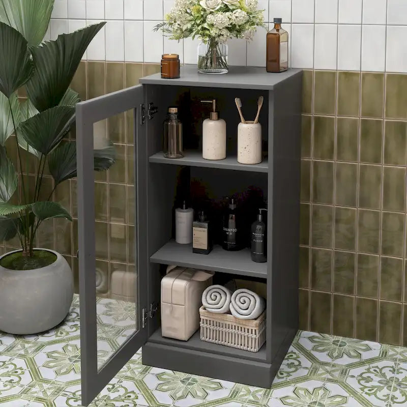 Mueble de baño de madera maciza de 16.5 pulgadas (puertas de gabinete opcionales disponibles)