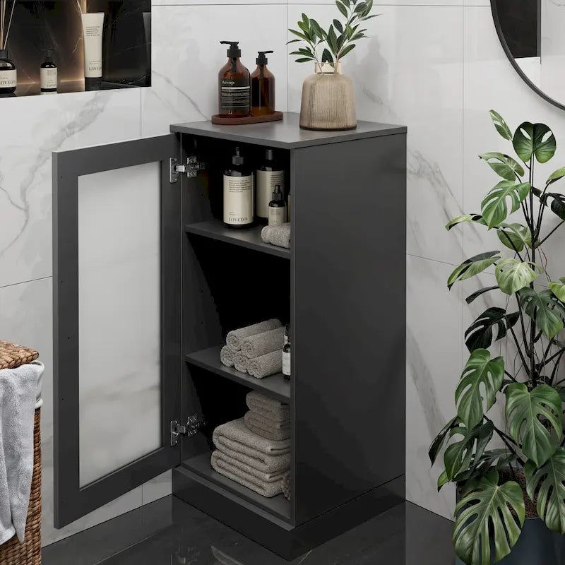 Mueble de baño de madera maciza de 16.5 pulgadas (puertas de gabinete opcionales disponibles)
