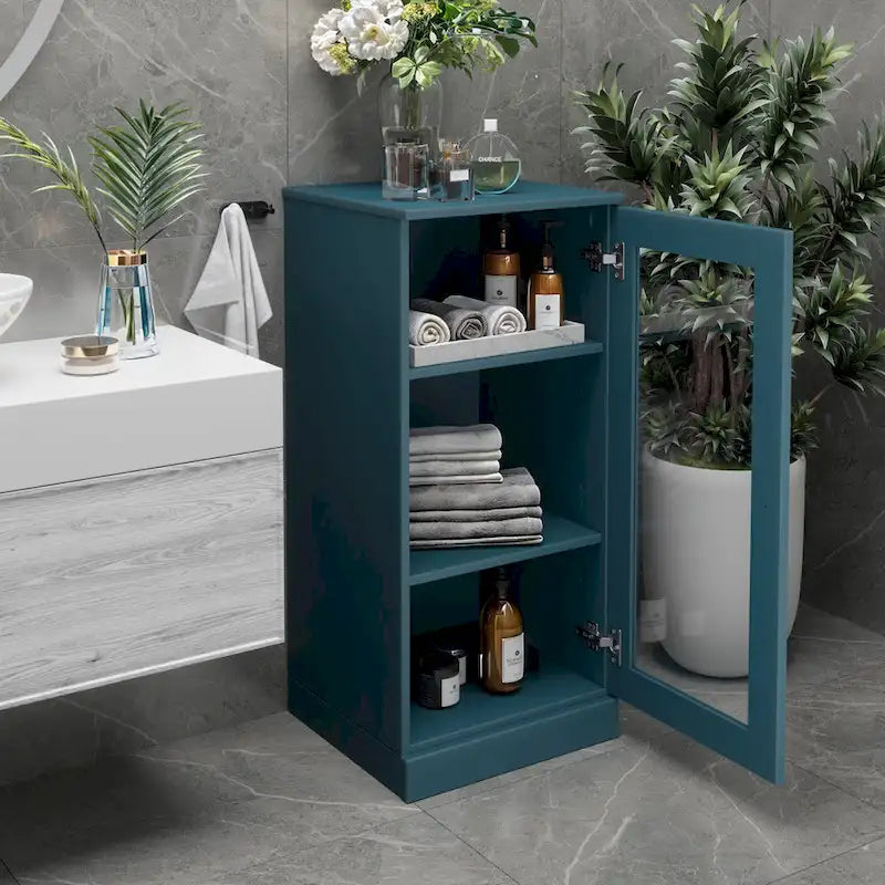 Mueble de baño de madera maciza de 16.5 pulgadas (puertas de gabinete opcionales disponibles)