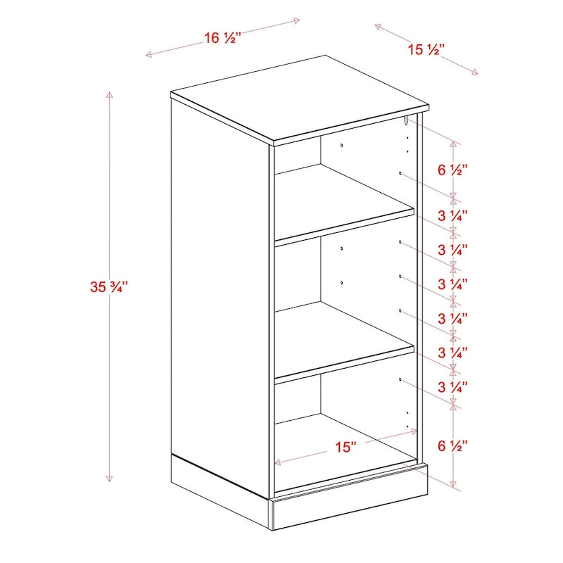 Mueble de baño de madera maciza de 16.5 pulgadas (puertas de gabinete opcionales disponibles)