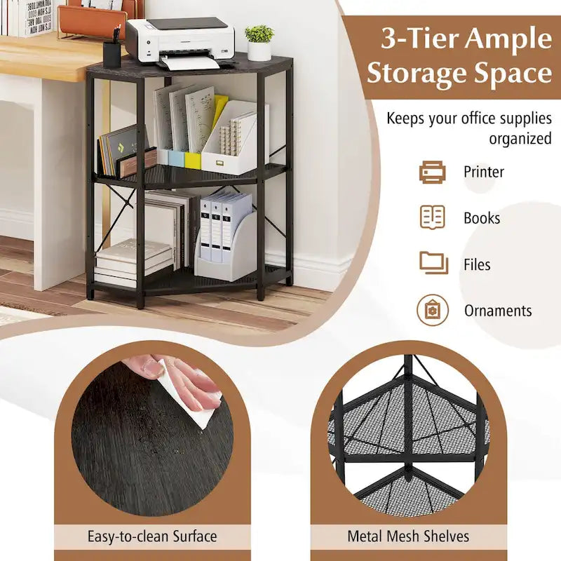 Support d’imprimante d’angle réglable en métal avec station de recharge