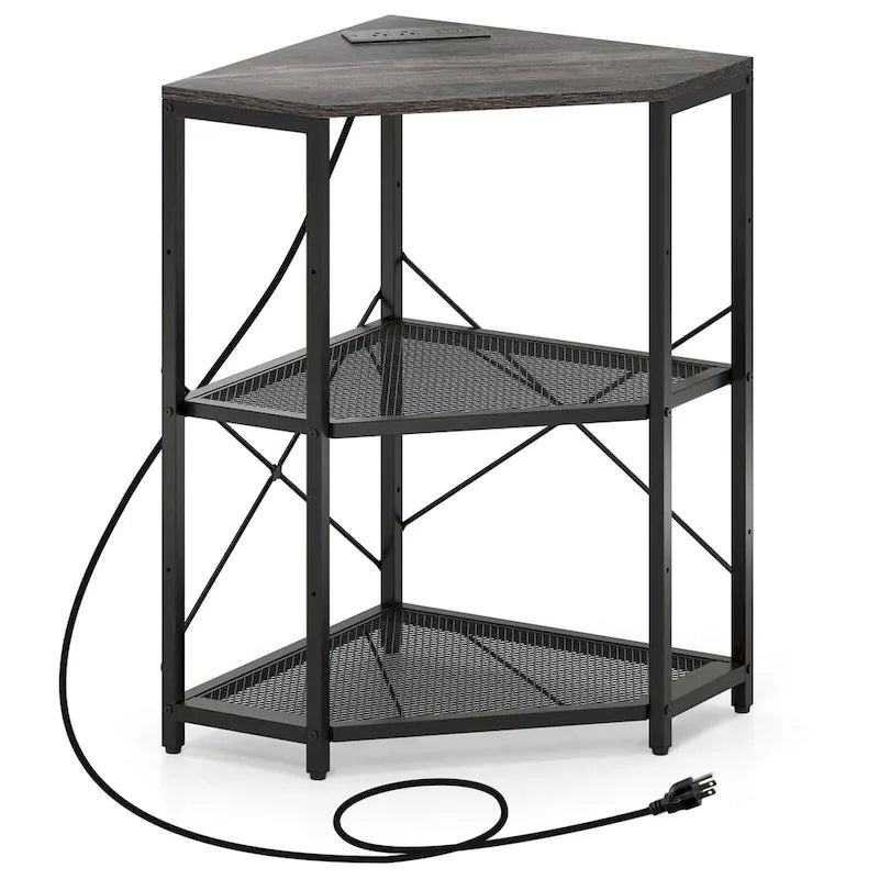 Support d’imprimante d’angle réglable en métal avec station de recharge