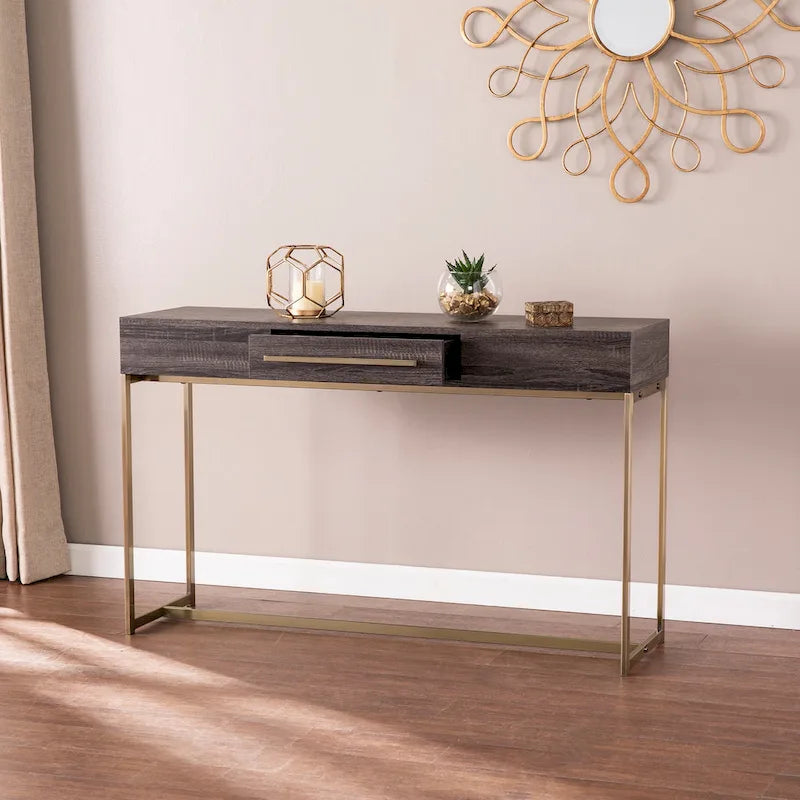 Console en bois de style transitionnel avec rangement