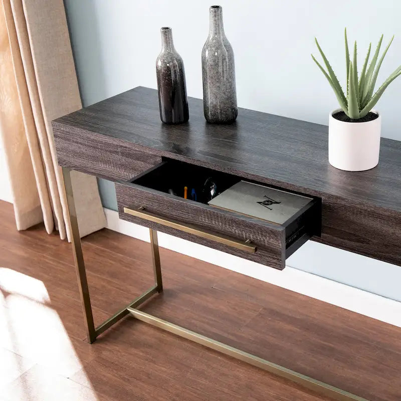 Console en bois de style transitionnel avec rangement
