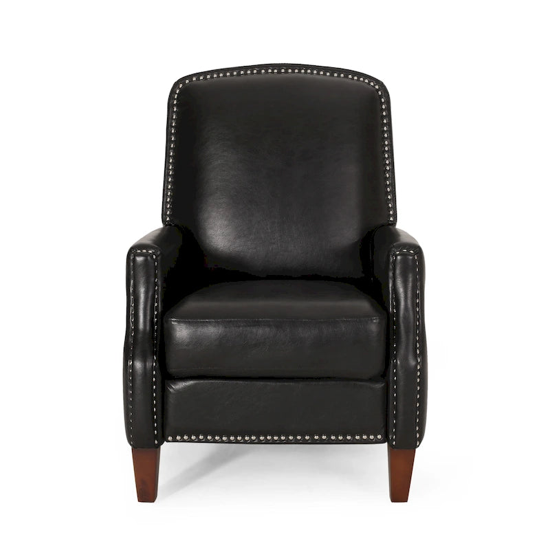Fauteuil inclinable rembourré avec détails à rivets