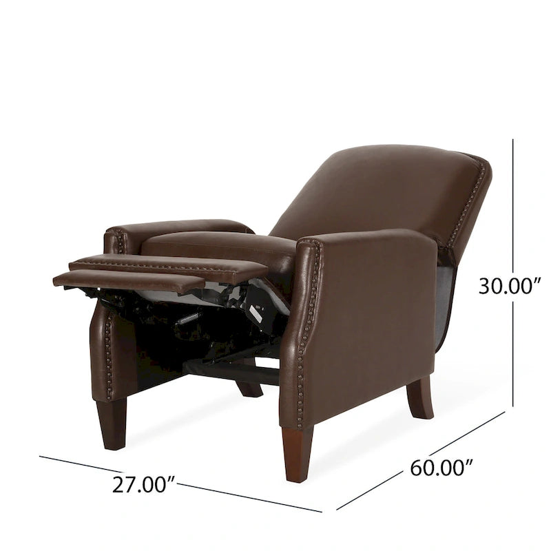 Fauteuil inclinable rembourré avec détails à rivets
