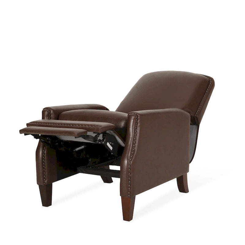 Fauteuil inclinable rembourré avec détails à rivets