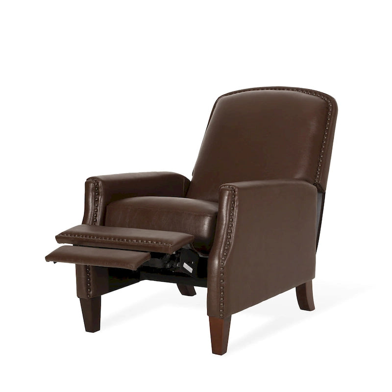 Fauteuil inclinable rembourré avec détails à rivets