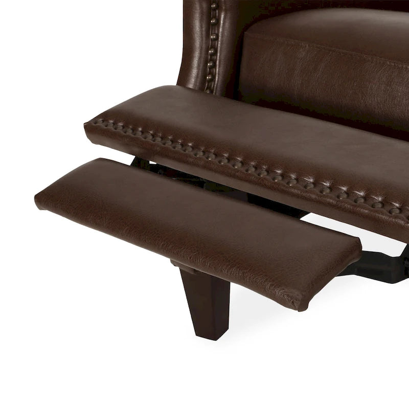 Fauteuil inclinable rembourré avec détails à rivets