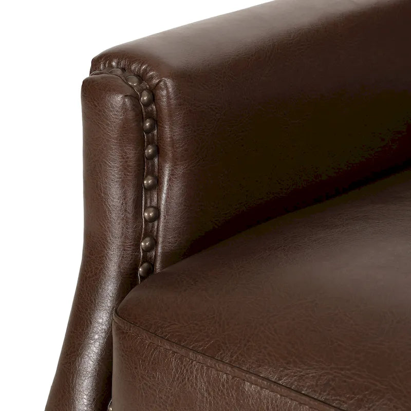 Fauteuil inclinable rembourré avec détails à rivets