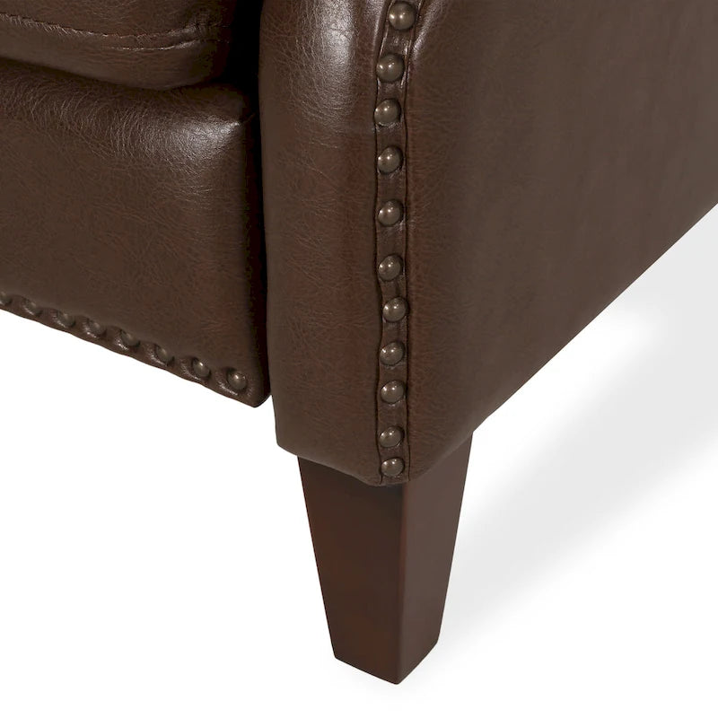 Fauteuil inclinable rembourré avec détails à rivets