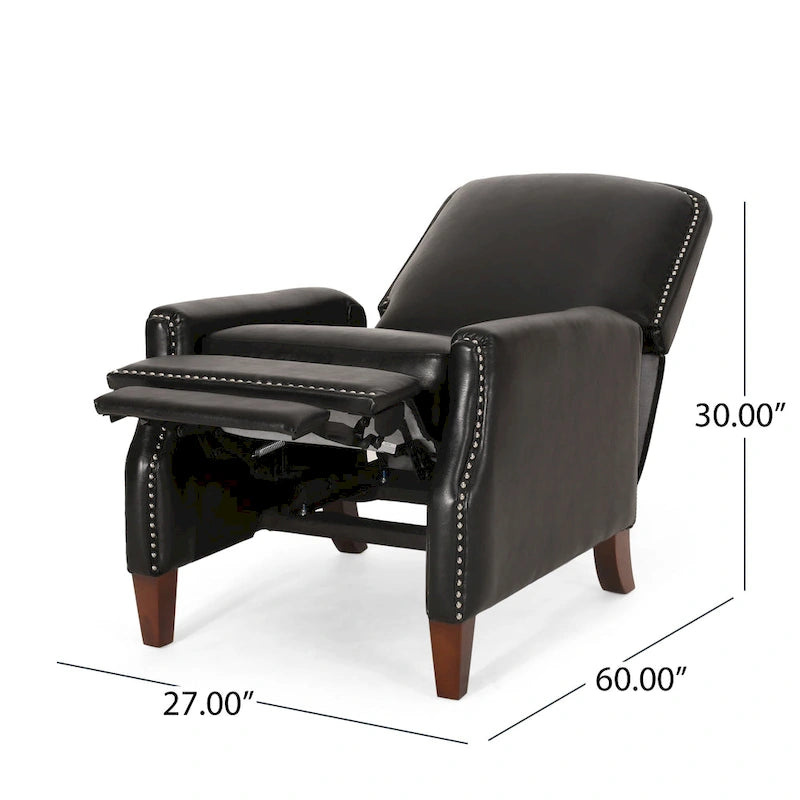 Fauteuil inclinable rembourré avec détails à rivets