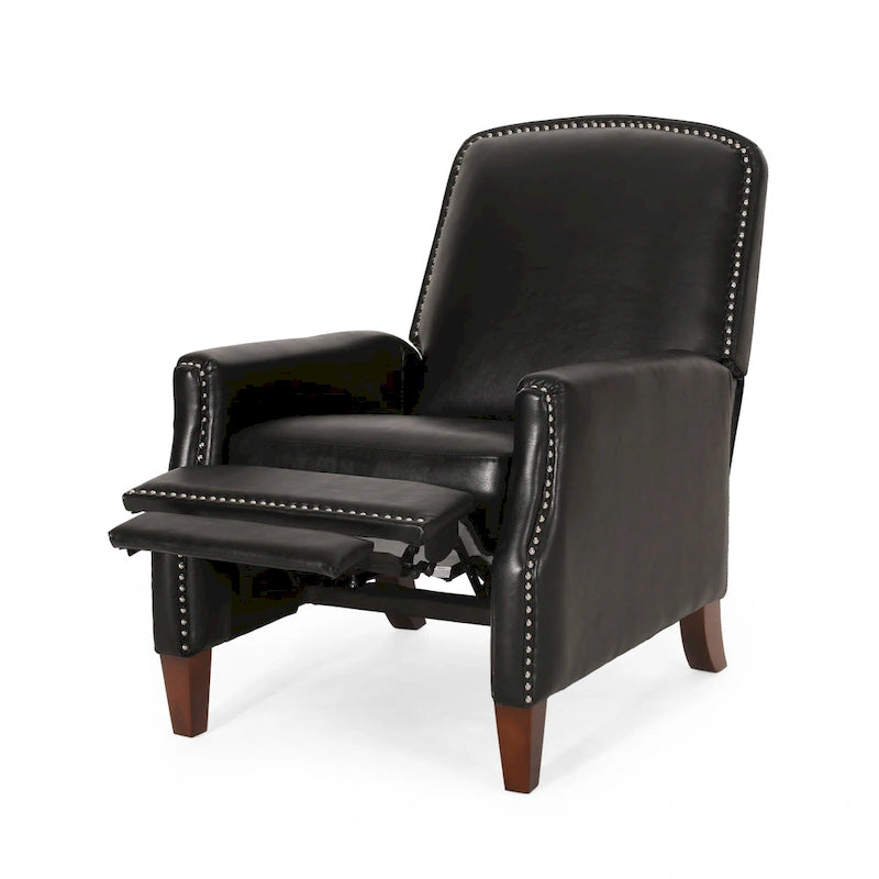 Fauteuil inclinable rembourré avec détails à rivets