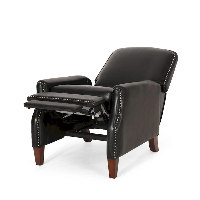 Fauteuil inclinable rembourré avec détails à rivets