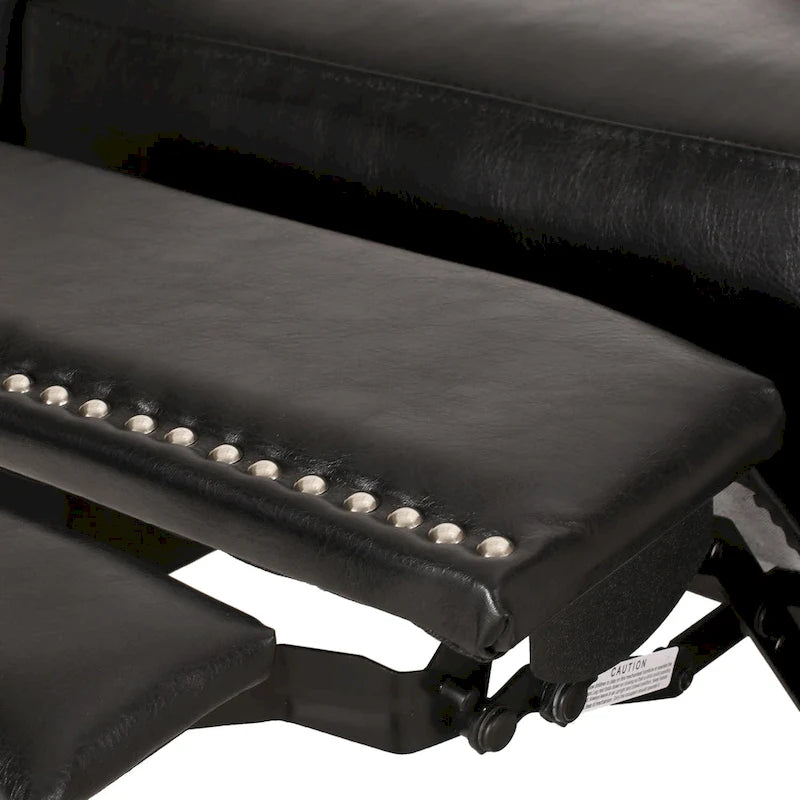 Fauteuil inclinable rembourré avec détails à rivets
