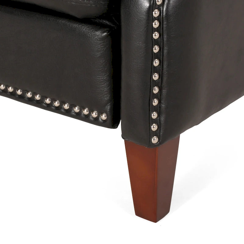 Fauteuil inclinable rembourré avec détails à rivets
